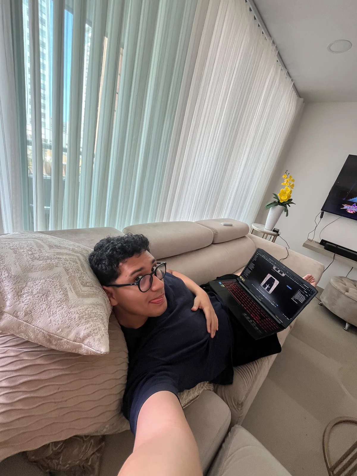 Juan Diego trabajando